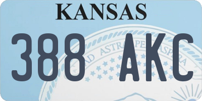 KS license plate 388AKC