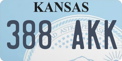 KS license plate 388AKK