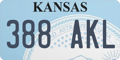 KS license plate 388AKL