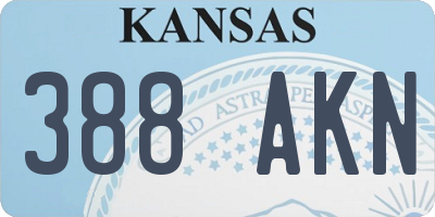 KS license plate 388AKN
