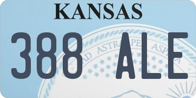 KS license plate 388ALE