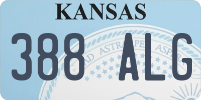 KS license plate 388ALG