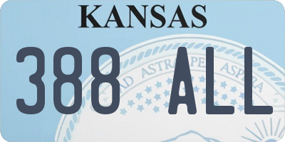 KS license plate 388ALL