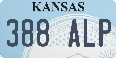 KS license plate 388ALP