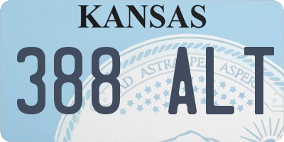 KS license plate 388ALT