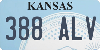 KS license plate 388ALV