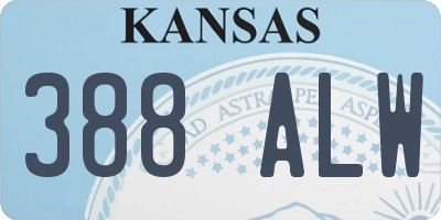 KS license plate 388ALW