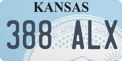 KS license plate 388ALX