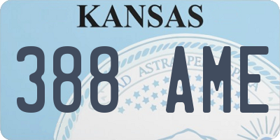 KS license plate 388AME