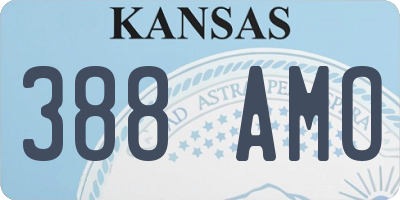 KS license plate 388AMO
