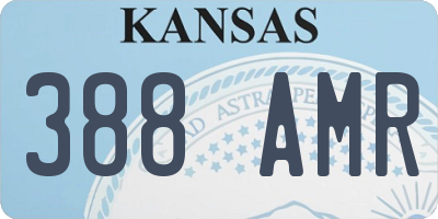 KS license plate 388AMR