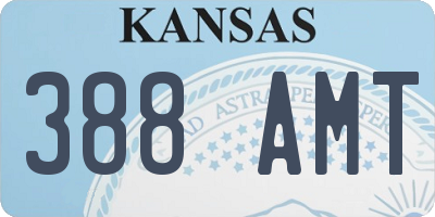 KS license plate 388AMT
