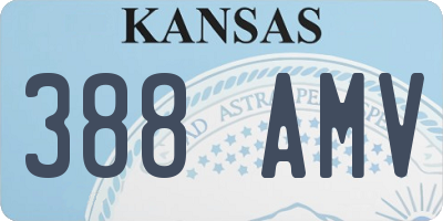 KS license plate 388AMV