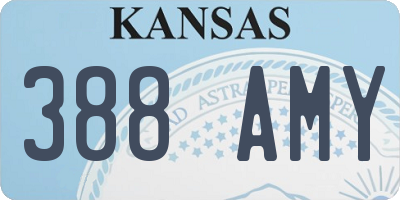 KS license plate 388AMY