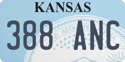 KS license plate 388ANC
