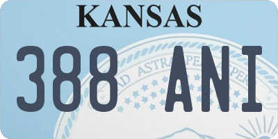 KS license plate 388ANI