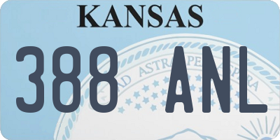 KS license plate 388ANL