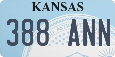 KS license plate 388ANN