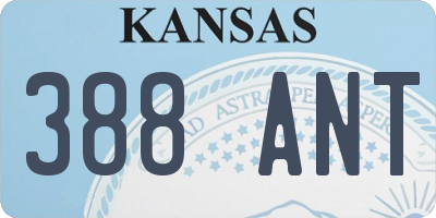 KS license plate 388ANT