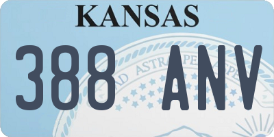 KS license plate 388ANV