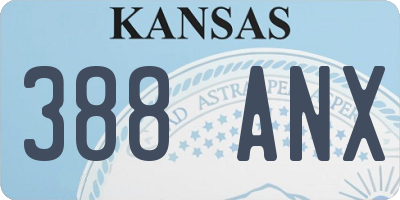 KS license plate 388ANX