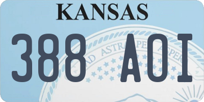 KS license plate 388AOI