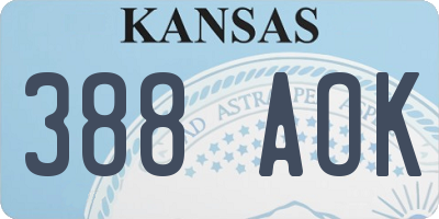 KS license plate 388AOK