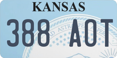 KS license plate 388AOT