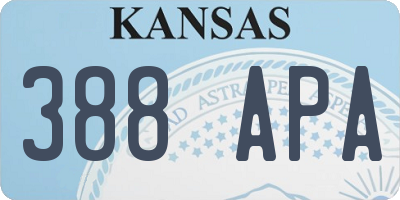 KS license plate 388APA