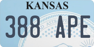 KS license plate 388APE