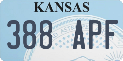 KS license plate 388APF