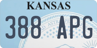 KS license plate 388APG