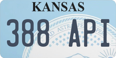 KS license plate 388API