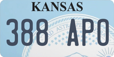KS license plate 388APO