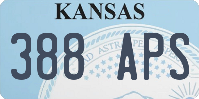 KS license plate 388APS