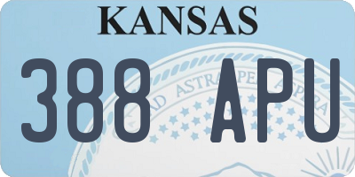 KS license plate 388APU