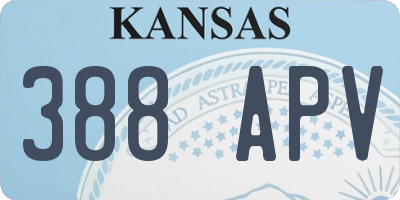 KS license plate 388APV