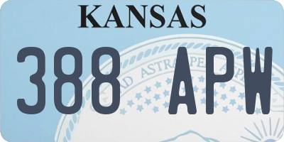 KS license plate 388APW