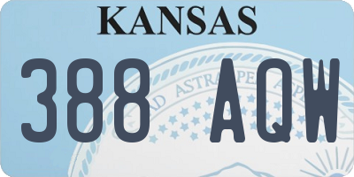 KS license plate 388AQW
