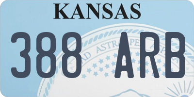 KS license plate 388ARB
