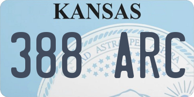 KS license plate 388ARC