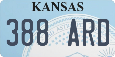 KS license plate 388ARD