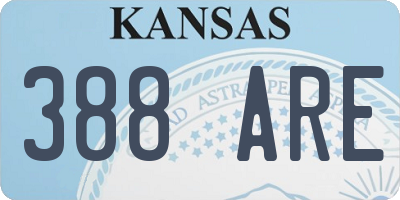 KS license plate 388ARE