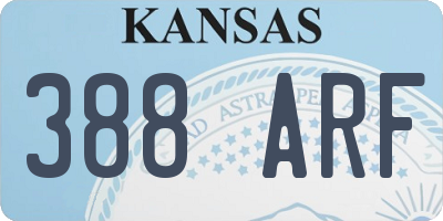 KS license plate 388ARF