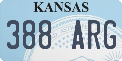 KS license plate 388ARG