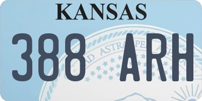 KS license plate 388ARH