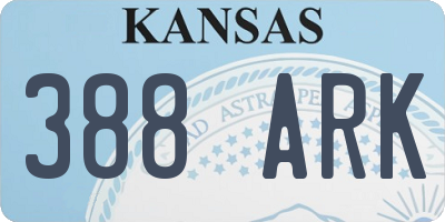 KS license plate 388ARK