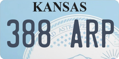 KS license plate 388ARP