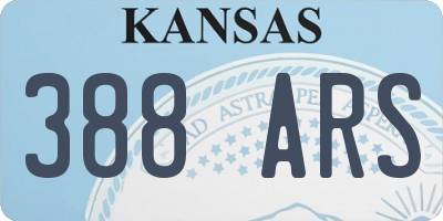 KS license plate 388ARS