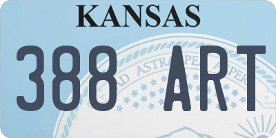 KS license plate 388ART